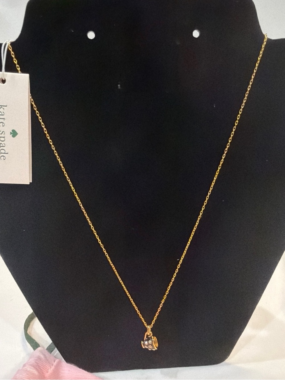 kate spade Gold Tone Pendant Necklace with Crystal Accent - Gold